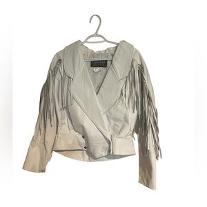 Cosa Nova Genuine Leather Fringe Jacket Size medium